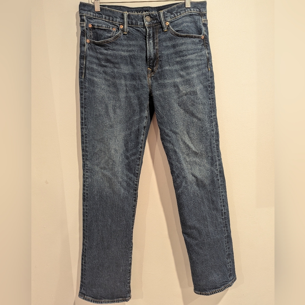 American Eagle Outfitters Men's Relaxed Straight Blue Jeans Size 31x32